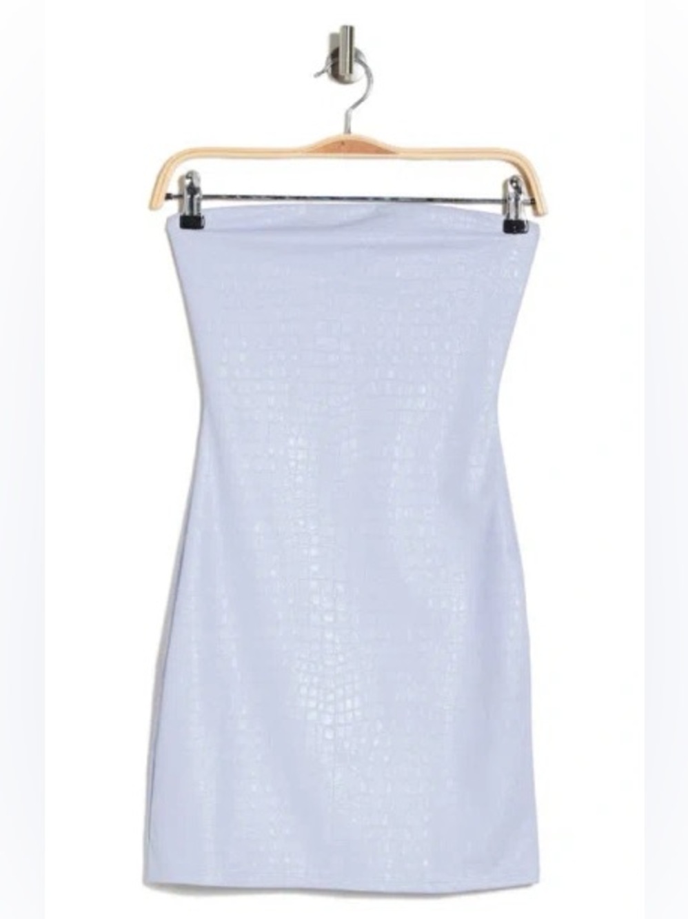 Naked Wardrobe Strapless Crocodile Lilac Dress